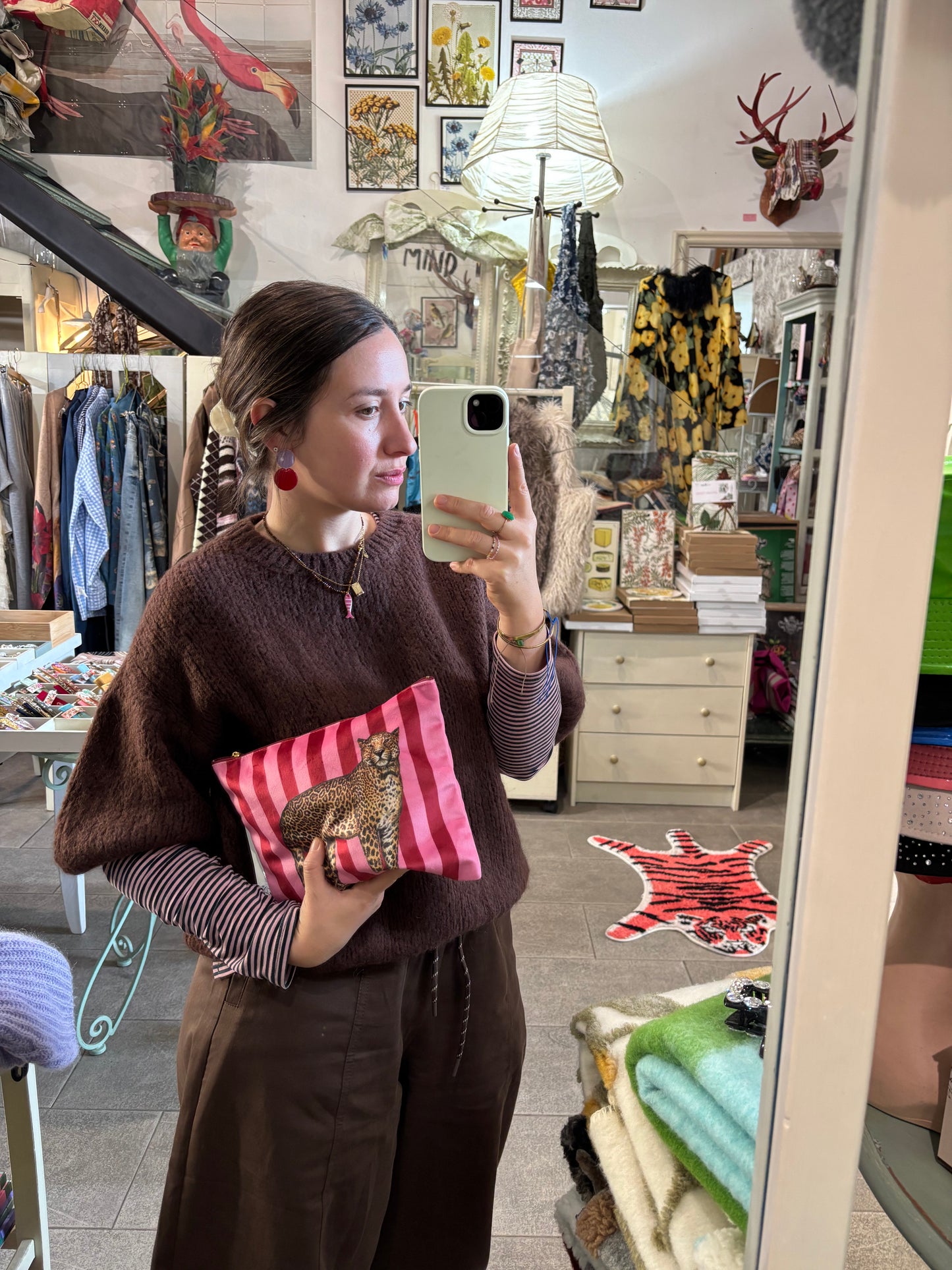 Pochette velluto leopardo