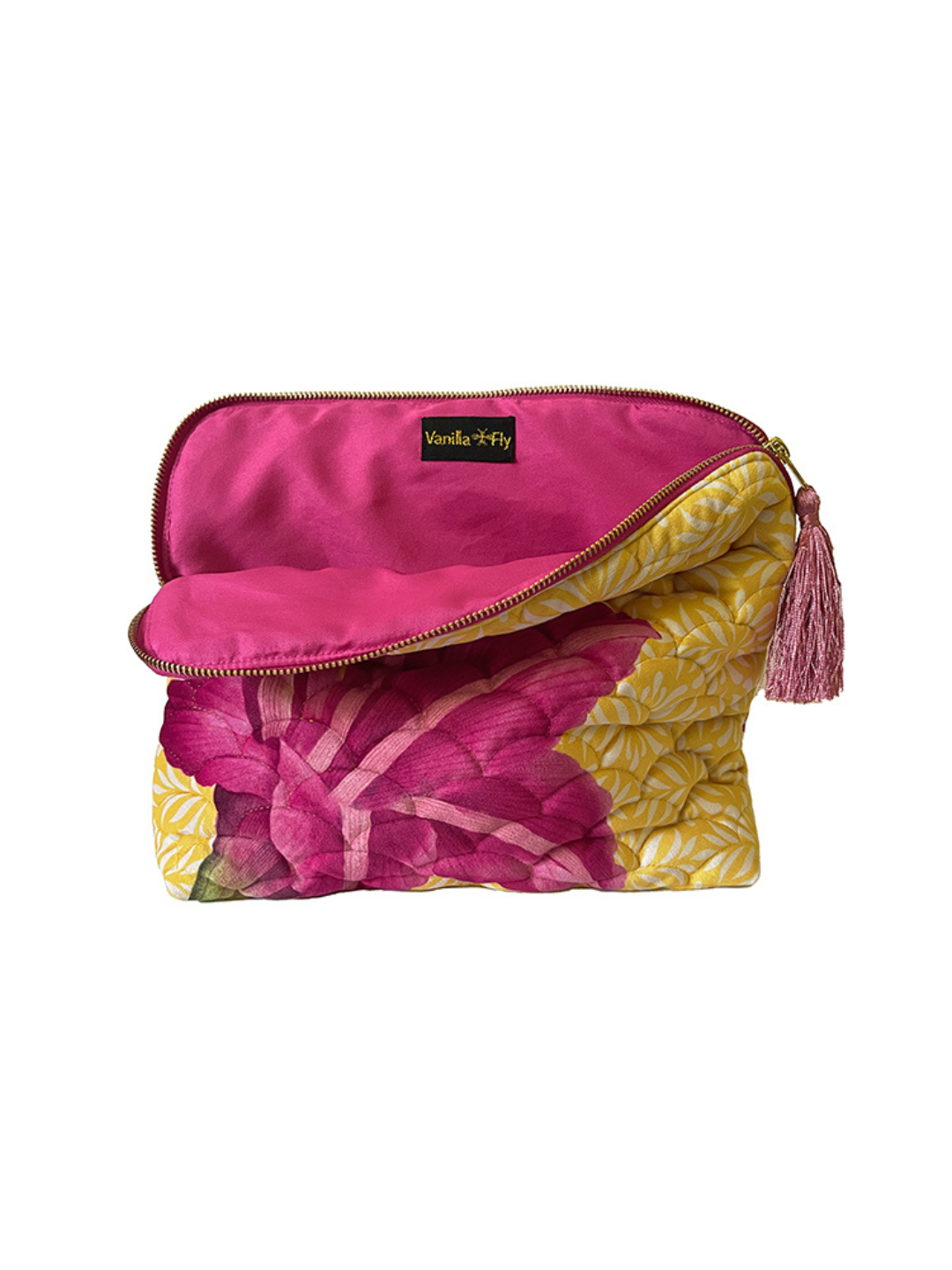 Pochette velluto trapuntata orchidea