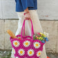 Borsa crochet Daisy Fuxia