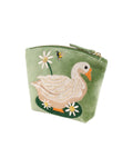 Pochette velluto ricamato papera