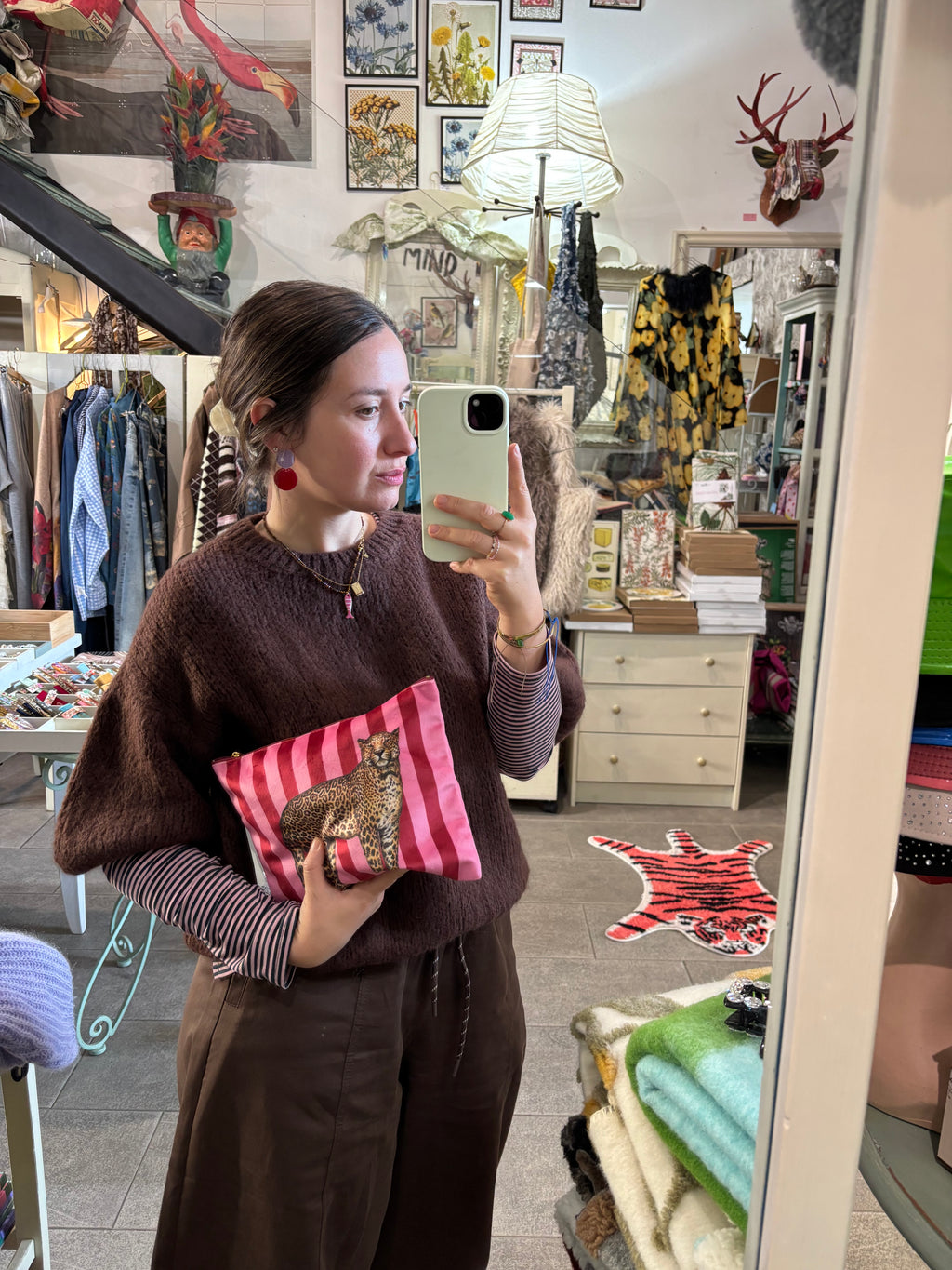 Pochette velluto leopardo