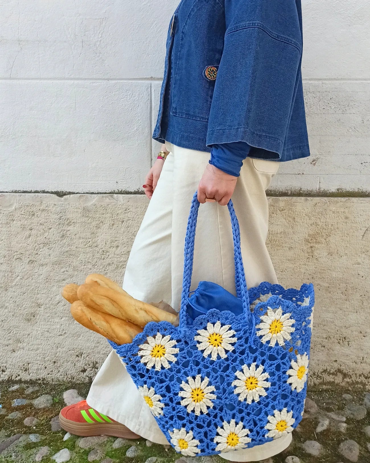 Borsa crochet Daisy indaco