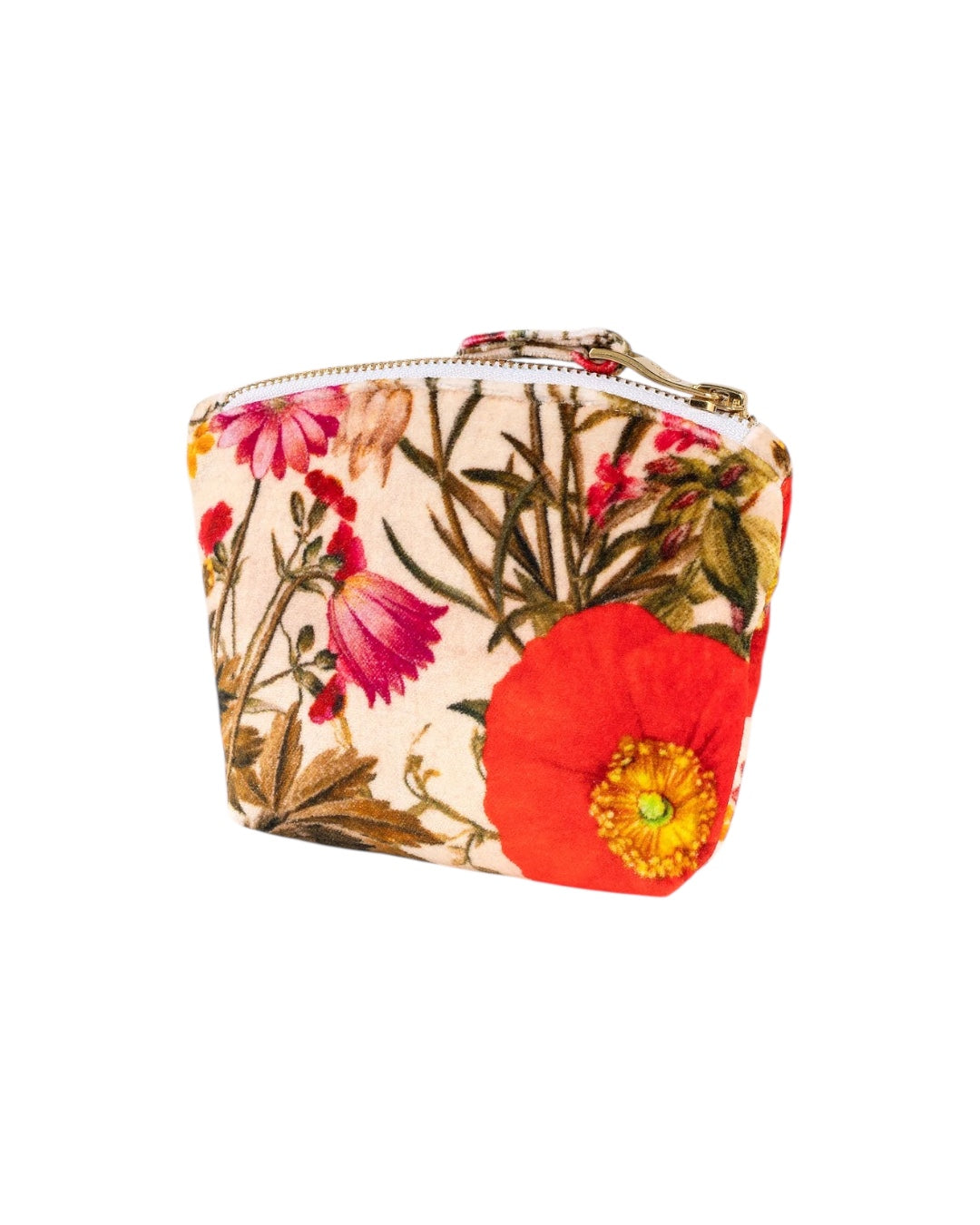 Pochette velluto fiori rossi