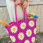 Borsa crochet Daisy Fuxia