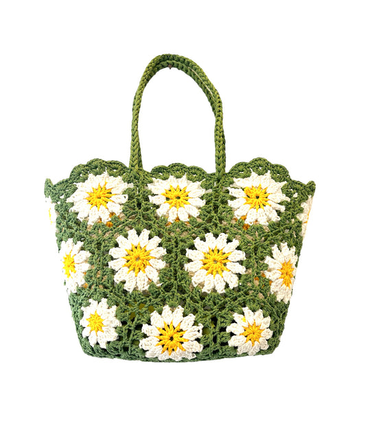 Borsa crochet Daisy verde