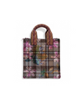 Borsa a mano tartan e fiori