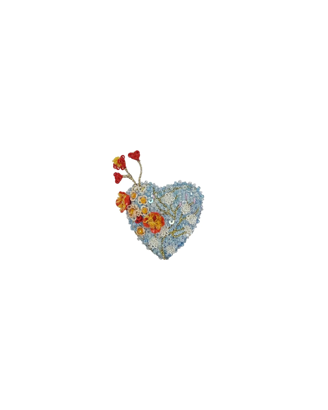 Spilla cuore in fiore