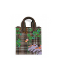 Borsa a mano tartan e fiori