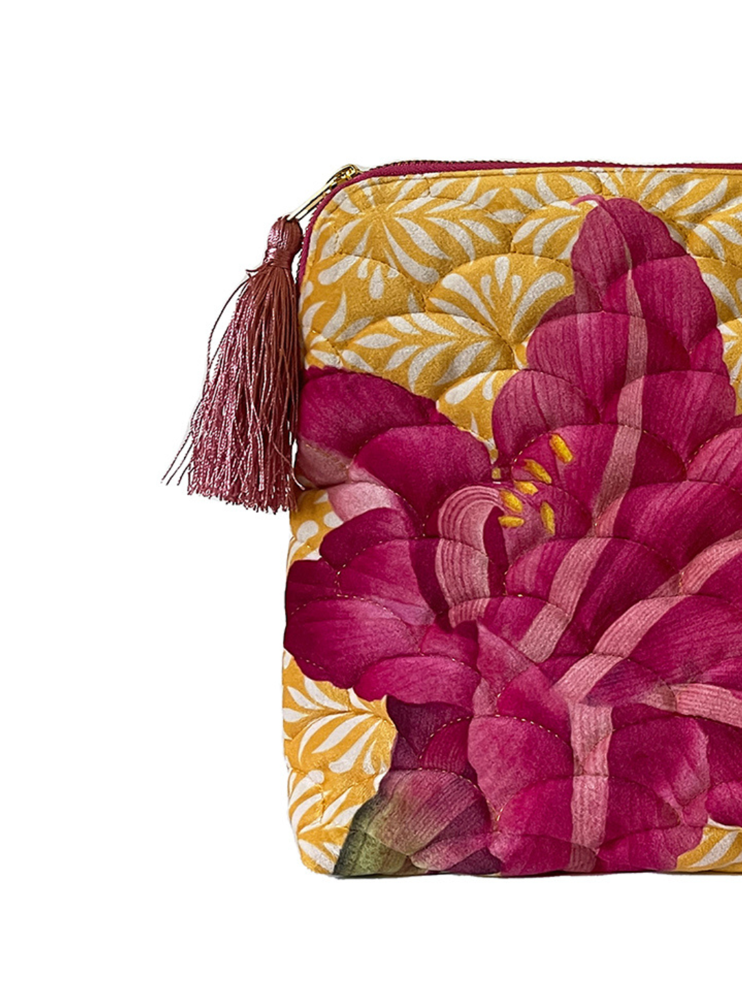 Pochette velluto trapuntata orchidea