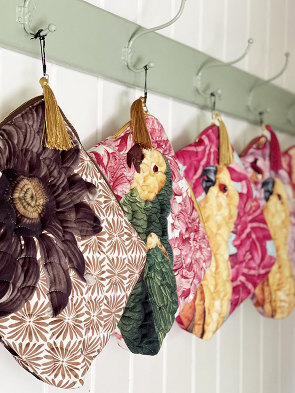 Pochette velluto trapuntata orchidea